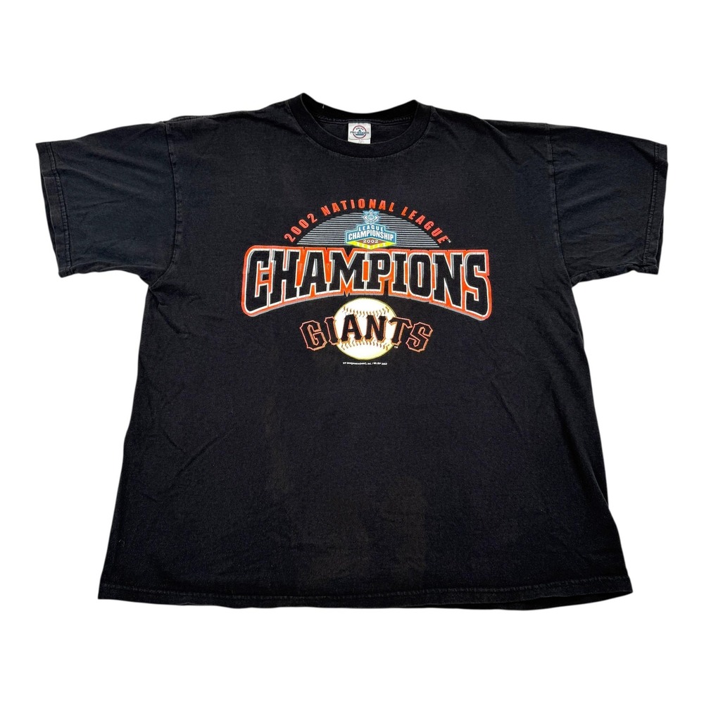 Vintage San Francisco Giants Shirt Mens XL Black MLB Baseball 2002 NL Champions
